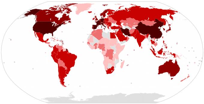 Китайский коронавирус, актуальное на 22 марта 2020 года, ситуация в странах, где есть заразившиеся
