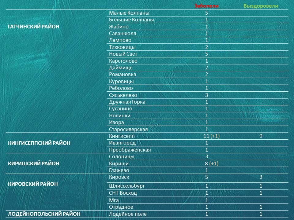 Коронавирус в Ленинградской области на 7 мая 2020 по районам: сколько заболело